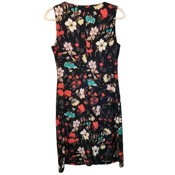Tommy Hilfiger Women's Floral-Print Jersy Sheath Dress, Black/Multi Size 4 - Picture 2 of 4